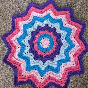 Colorful Crochet Star Blanket Throw